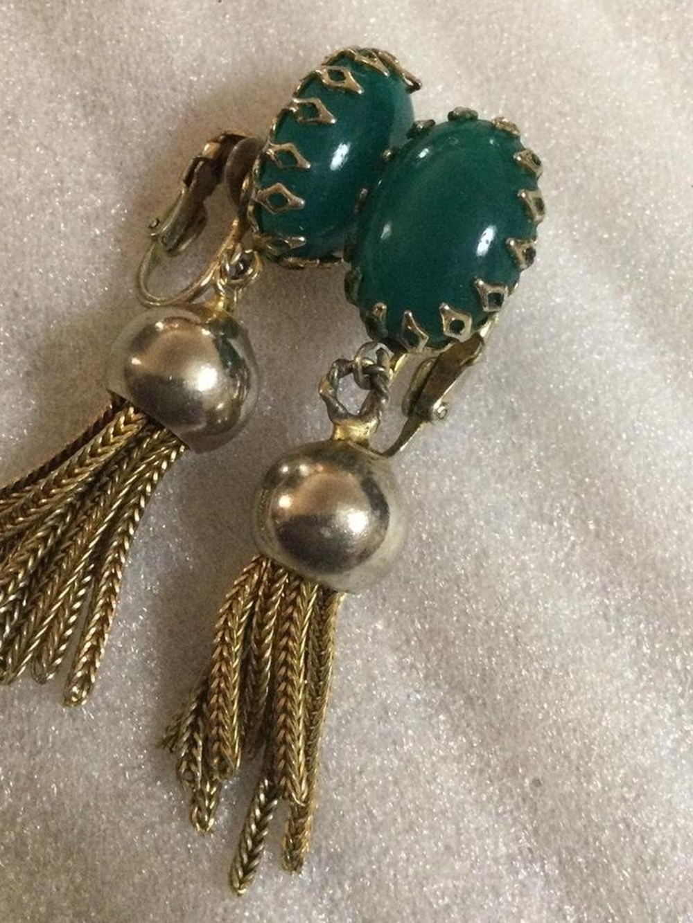 Gold-Tone Tassel Clip-On Earrings - Picture 2 of 3